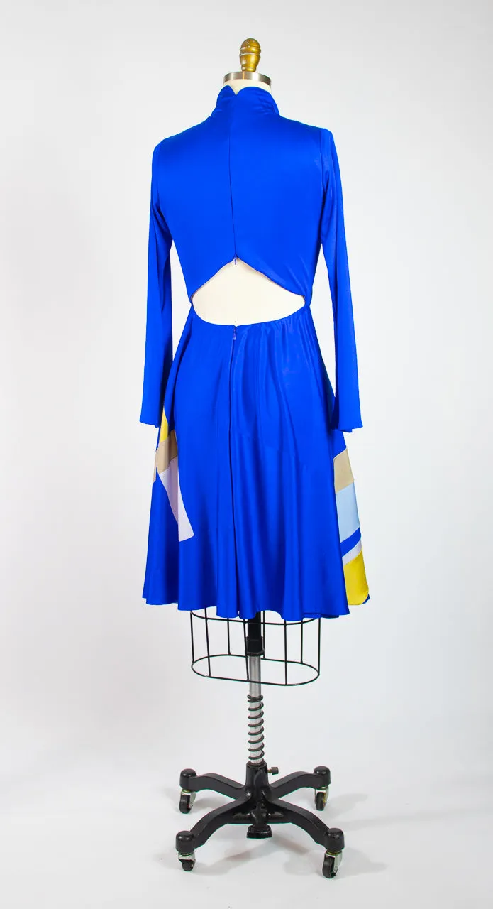 Small Blue Patchwork Silk Jersey Dress