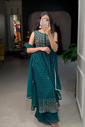 Teal Palazzo Kurti For Raksha Bandhan 2023