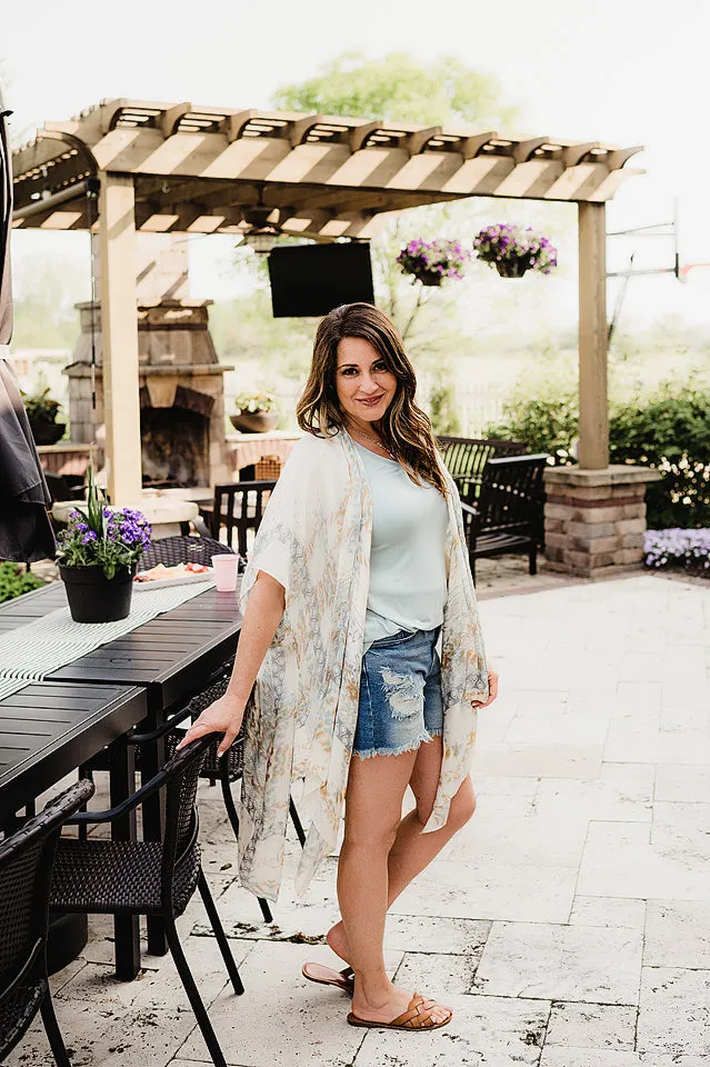 Tie Dye Geometric Kimono