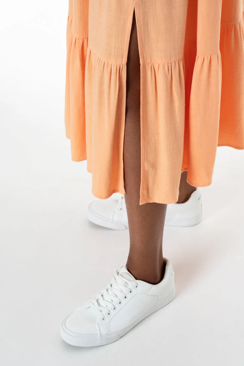 Tiered Skirt _ 143392 _ Coral