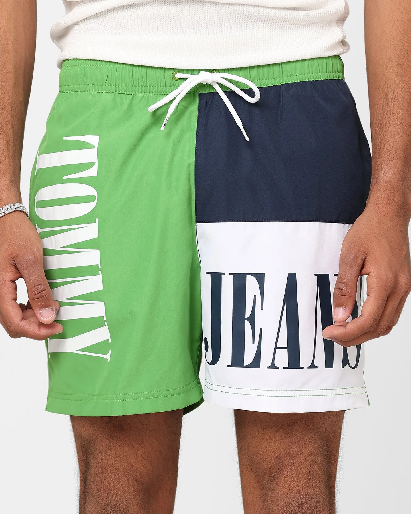 Tommy Hilfiger SF Medium Drawstring Colour Block Shorts Coastal Green