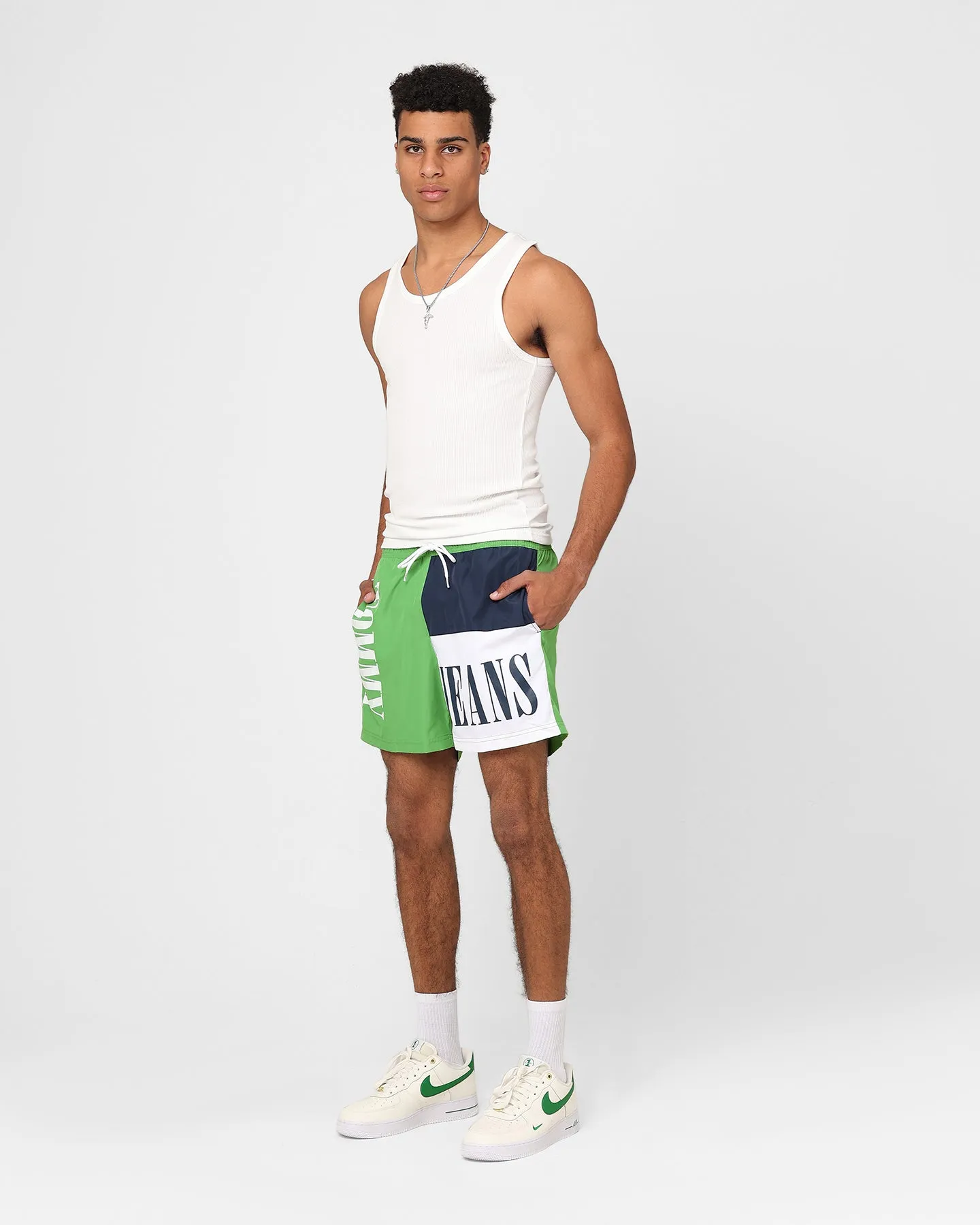 Tommy Hilfiger SF Medium Drawstring Colour Block Shorts Coastal Green