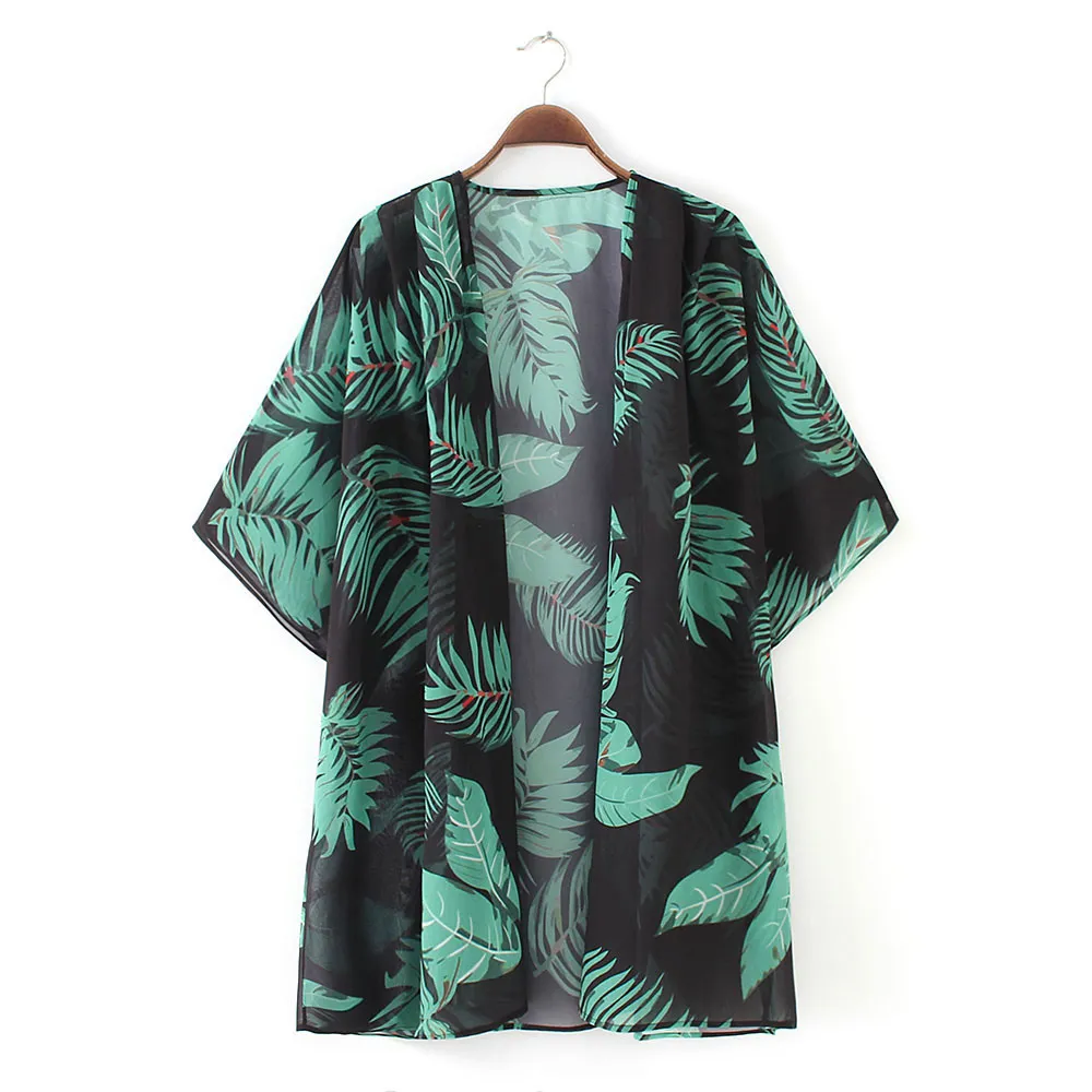 Tropical Print Shawl Cover Up Bikini Beachwear - Special Price