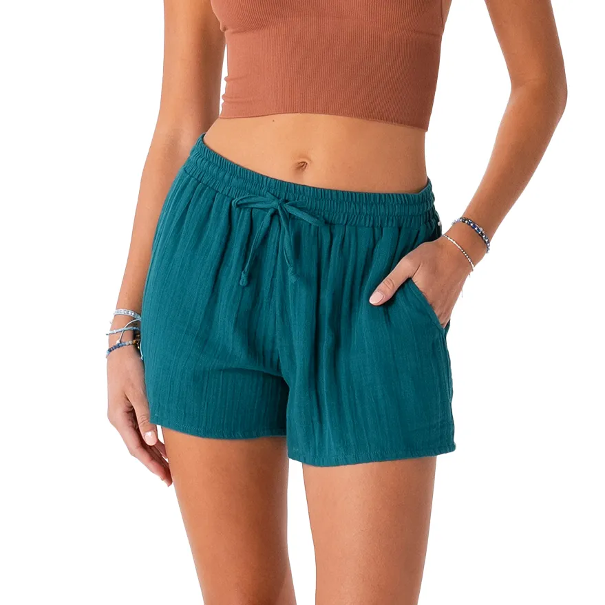 Verdigris Cotton Cabana Shorts