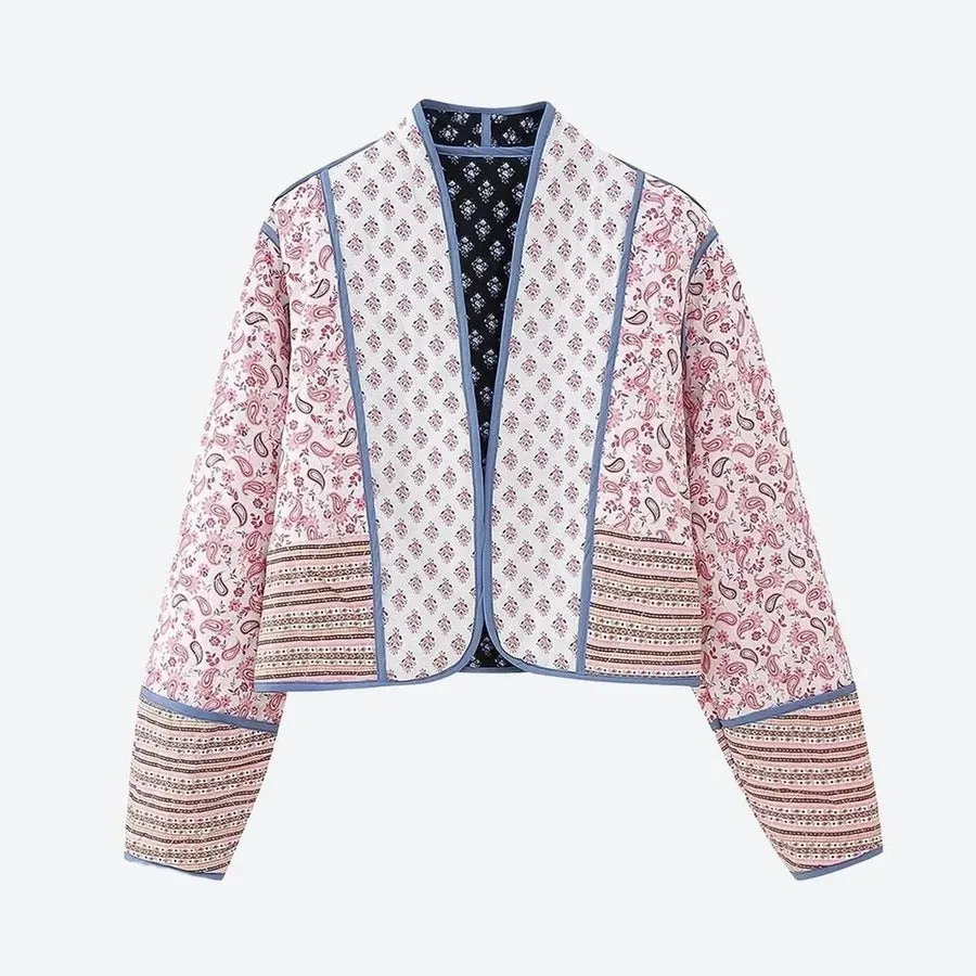 Vibrant Printed Open-Front Kimono Jackets