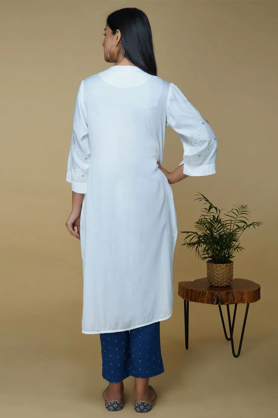 White Chikankari Embroidered Kurta