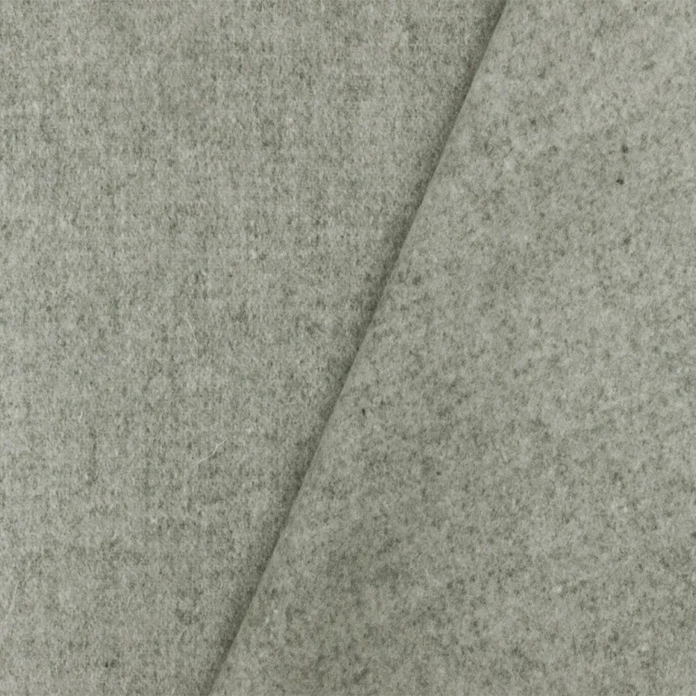 Winter Gray Textured Melton Wool Blend Brushed Woven Jacketing Fabric