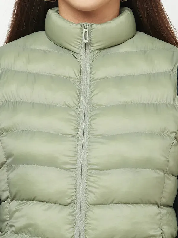 Women Misty Green Front Open Jackets