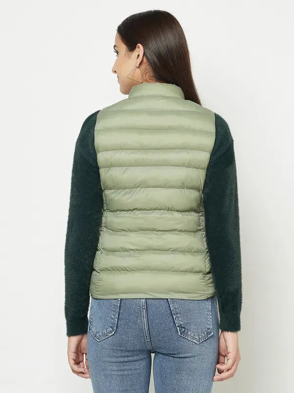 Women Misty Green Front Open Jackets