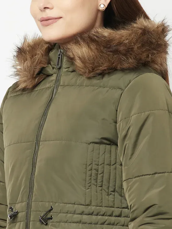 Women Olive Front Open Jackets