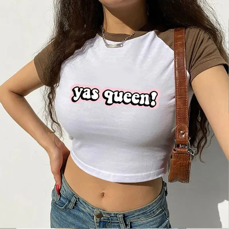 Yas Queen 2000s Y2k Crop Tops Fairy Grunge Crop Top